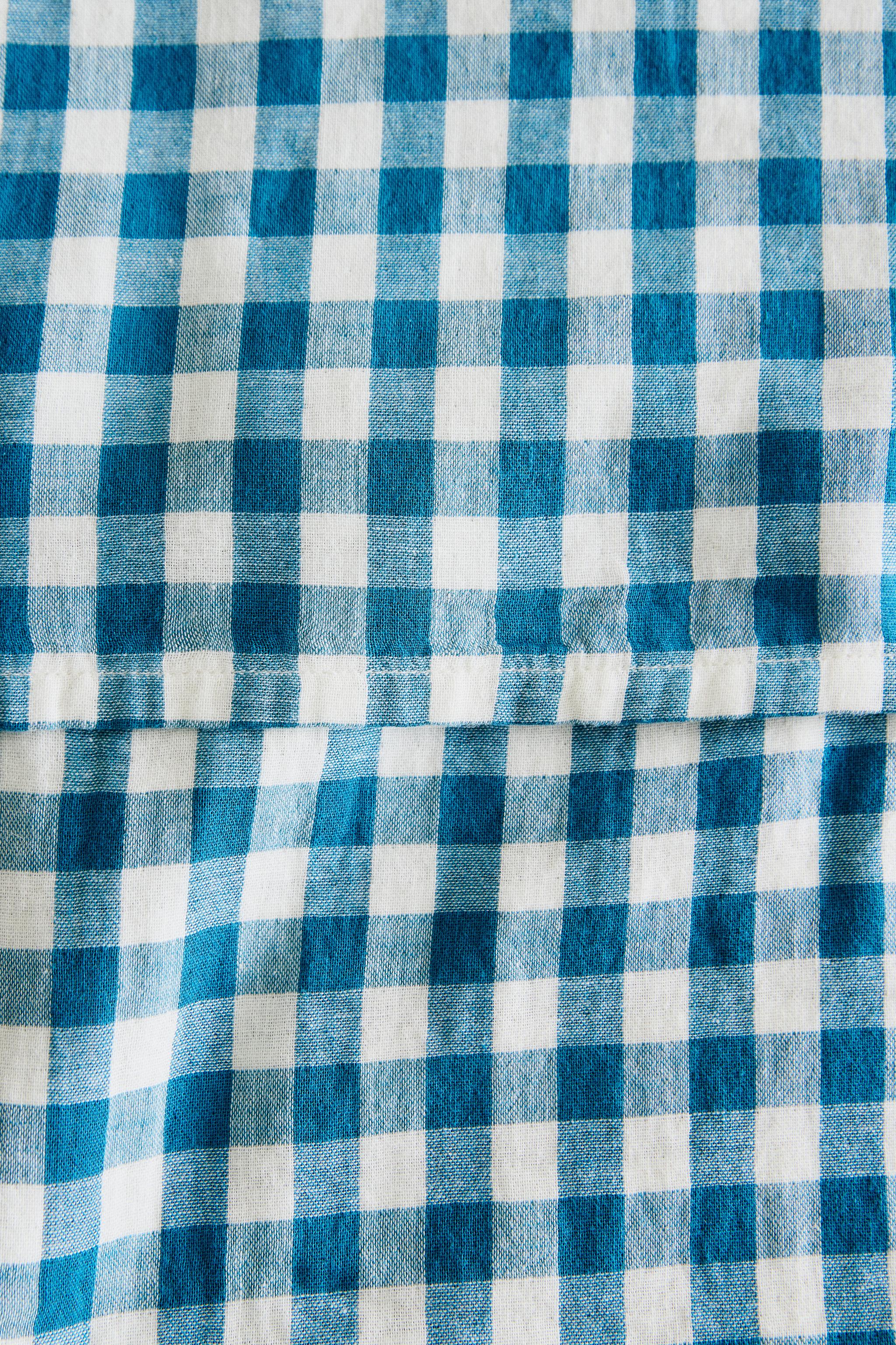 DRAP DE DESSUS ENFANT EN GAZE À CARREAUX